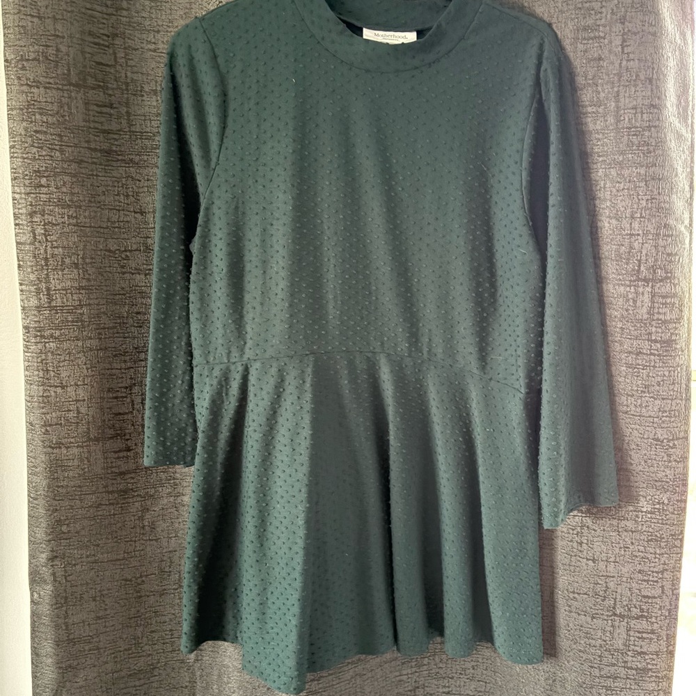 Motherhood Maternity Teal Textured Dot Knit Top